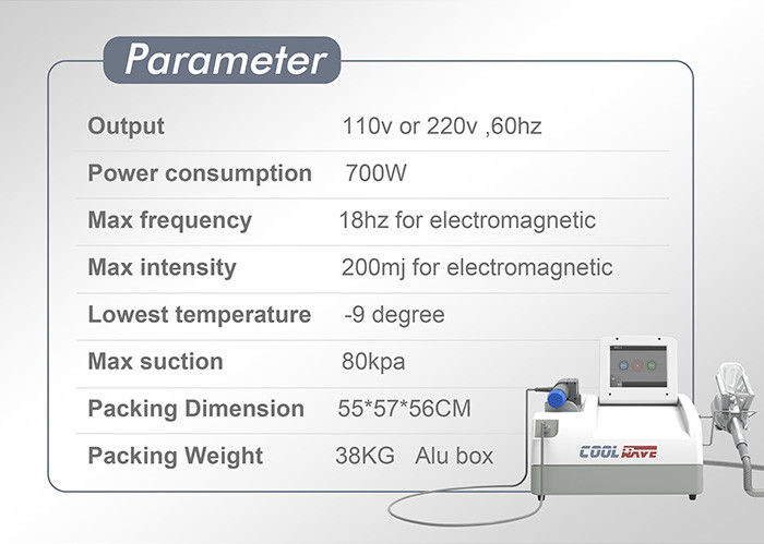 COOL WAVE Cryotherapy Slimming Machine /Fat Freezing Cryolipolyse Equipment With Shockwave Cellulite Removal