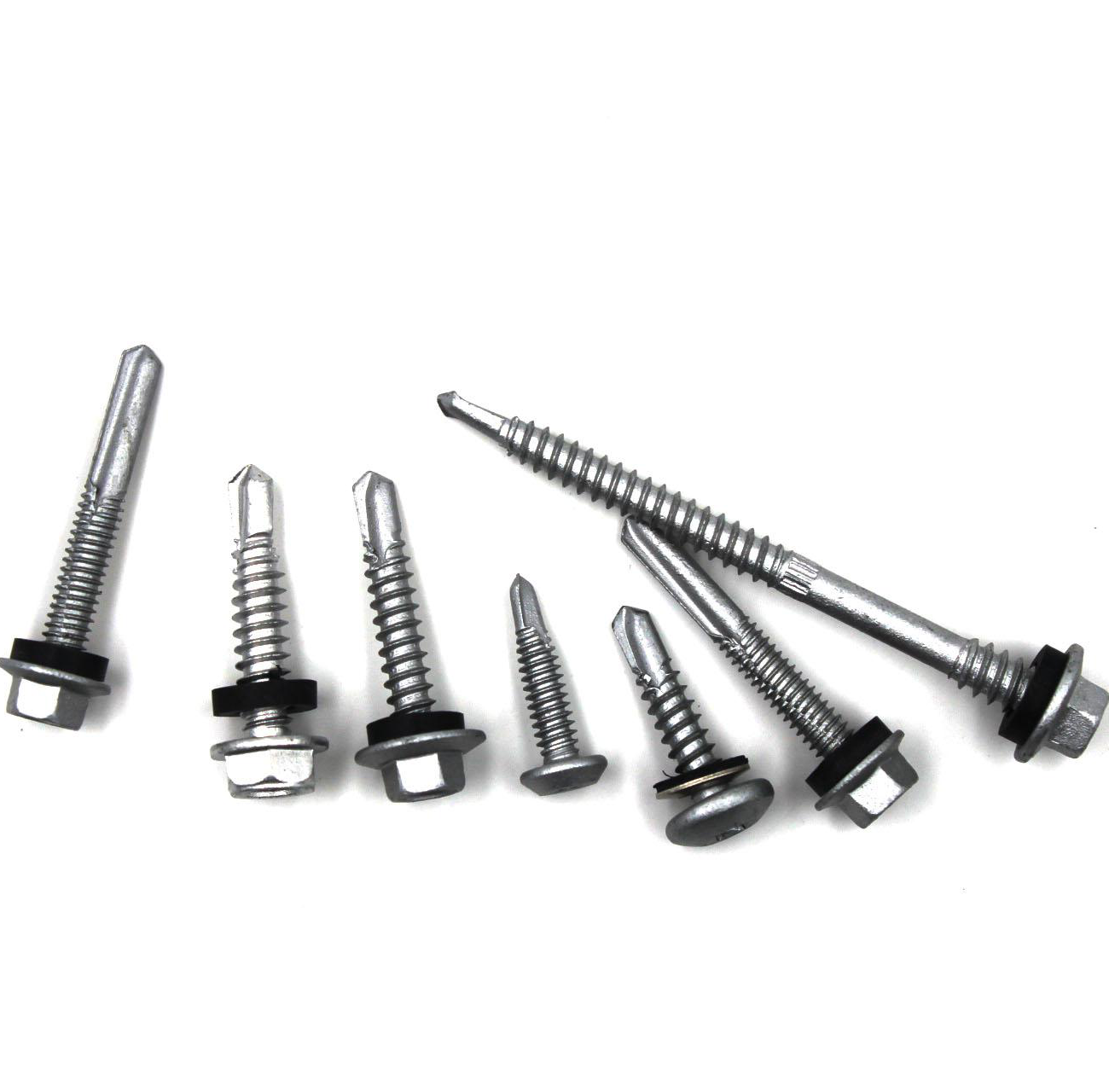 Metric measurement system DIN standard hex flange self-drilling screw with EPDM washer