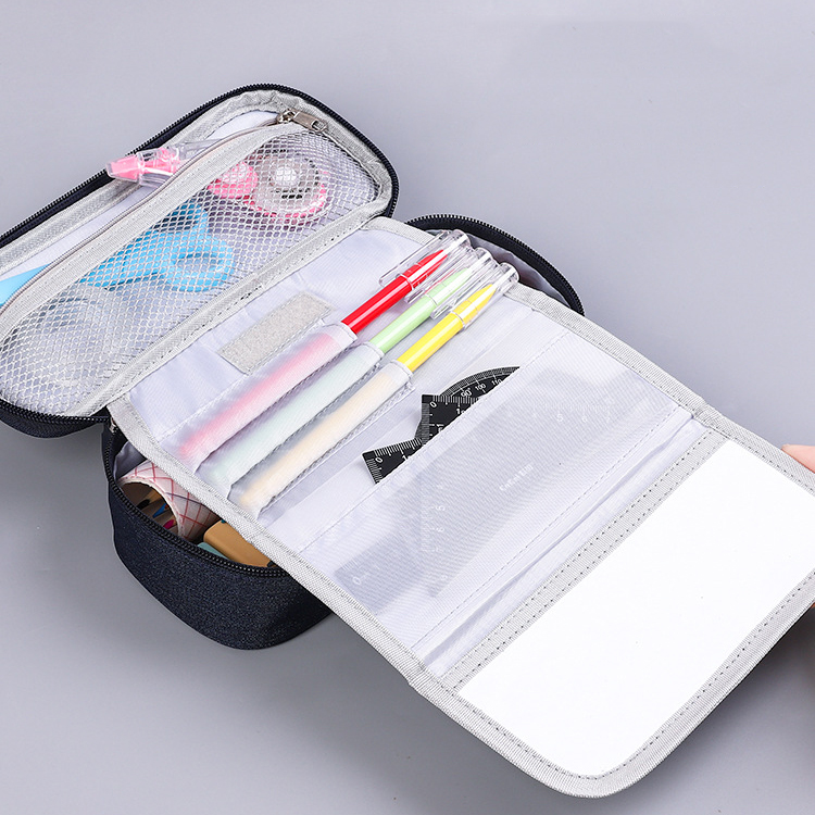 Multifunctional Storage Pencil Case Fashion Canvas Stationery Bag for Schools Offices