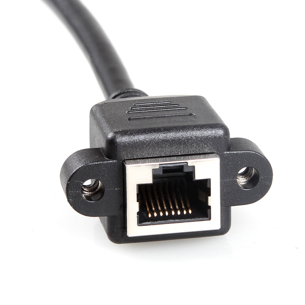 Stable Cat 6a Shielded Ethernet Cable , RJ45 Extension Cable With Screw Panel Mount