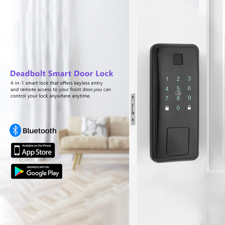 Smart Deadbolt Door Lock Bluetooth Keyless Entry Tuya Digital Fingerprint Wifi