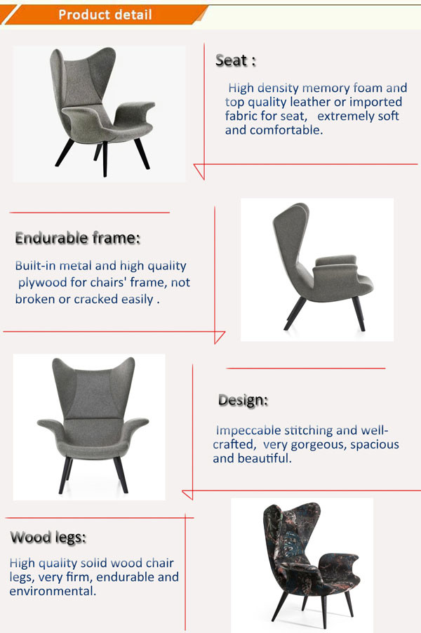 Butterfly Upholstered Chair Single Seater Sofa With High Back Armrest 100cm