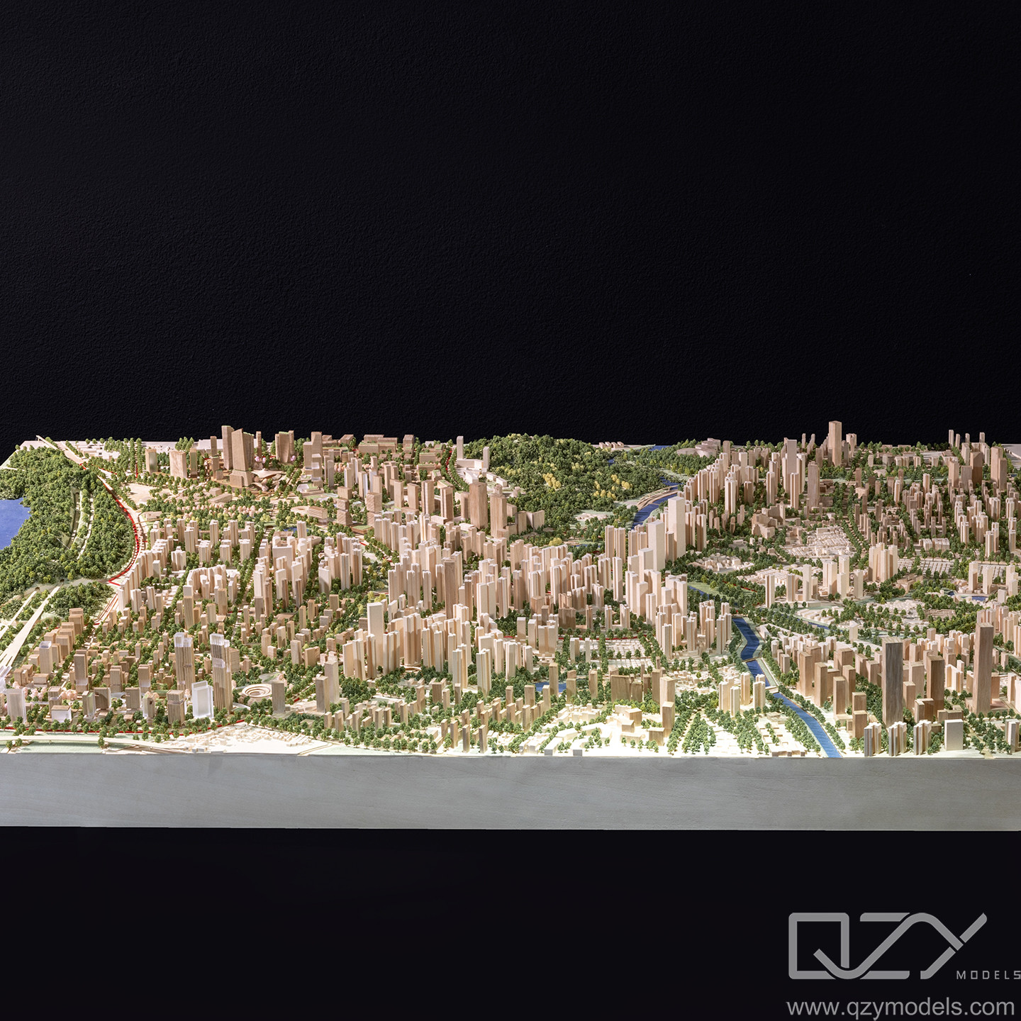 Wooden Landscape Architectural Site Model Miniature Buildings Aecom 1/3000