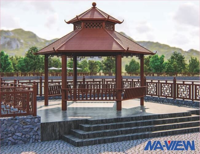 Prefabricated Modern Corner Gazebo With Roof Weather Resistance