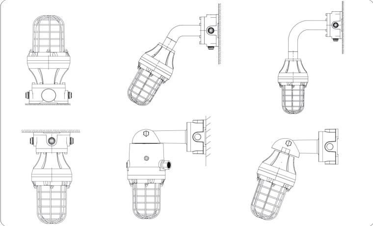 Copper Free Aluminum Explosion Proof Exit Emergency Lights 20-400W High Bay