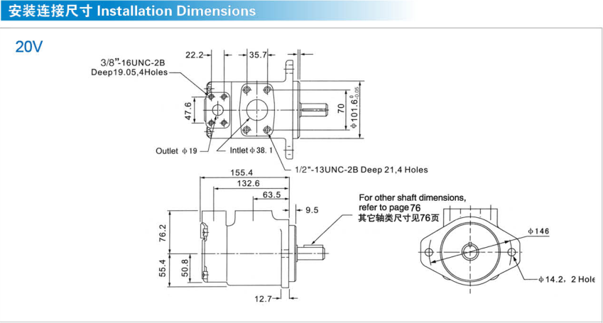 High Quality Vickers Hydraulic Pto Vane Pumps for Trucks