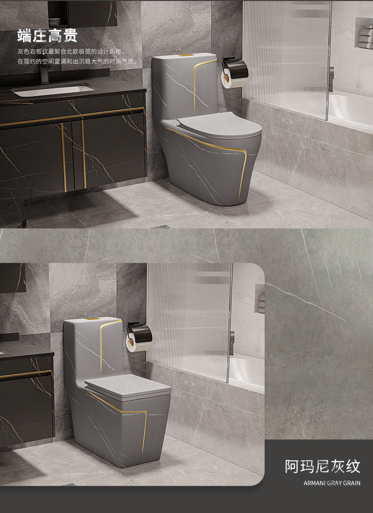 Siphon Flushing Floor Mounted Black White Toilet S Trap Hotel Design