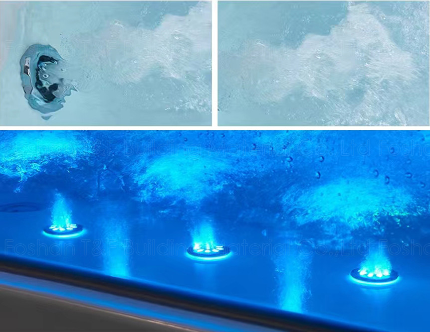 2 Person Jacuzzi Bath Tub Bubble Soaking Massage Freestanding With TV