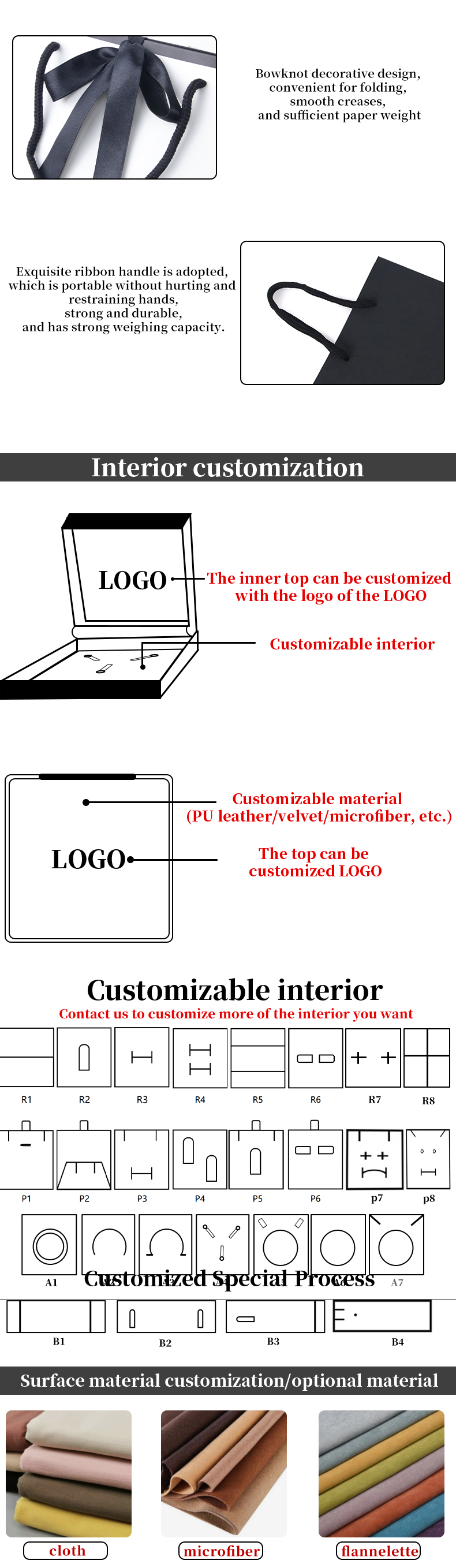 Adaptable Cardboard Paper Jewelry Tote Bag Luxury Storage Case Custom Logo