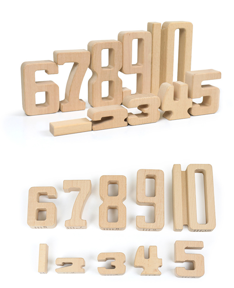 Jenga Games Wooden Building Blocks Toy Number Montessori