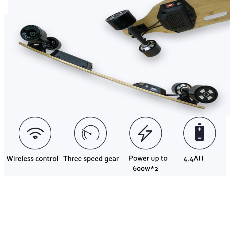 Long Smart Electric Skateboard 1 Baboo Deck Material 930mm High Durability