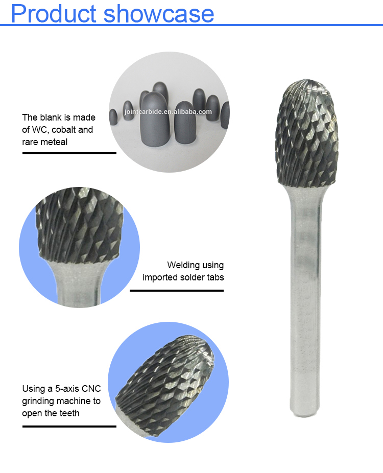 6MM Cone Carbide Burr Tungsten Bur Power Tools Customized Size Easy To Use