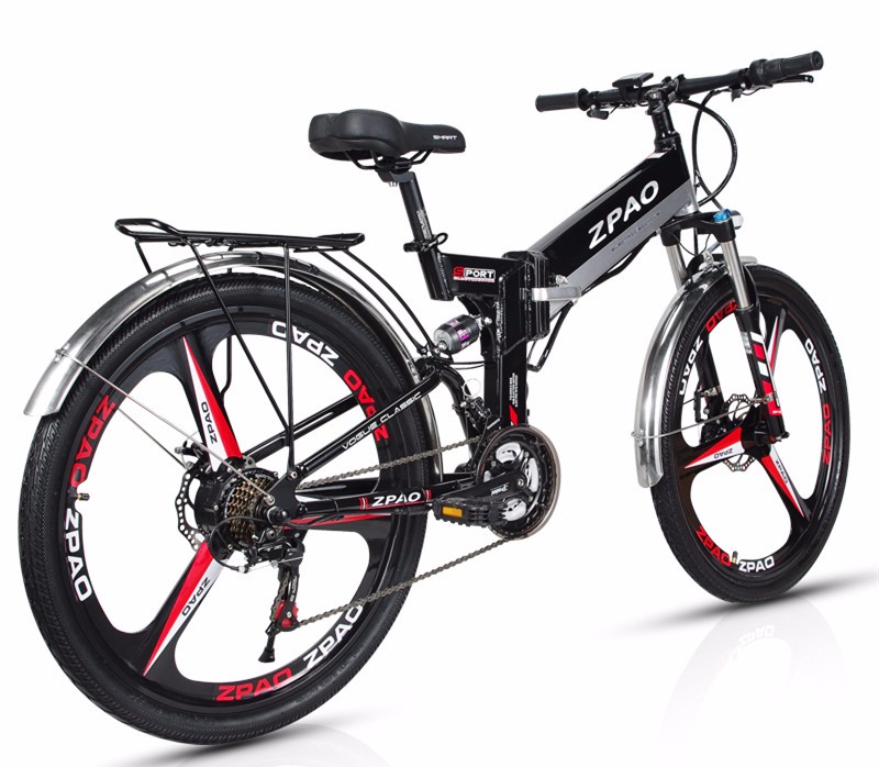 26 Inch Wheel Electric Folding Bicycle 250W 350W Aluminium Alloy Frame 48V 10.4AH
