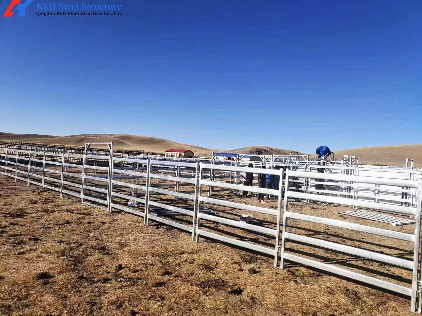 Steel Frame Cattle Sheds Dairy Cow House Hanging Type Exhaust Cooling Fan