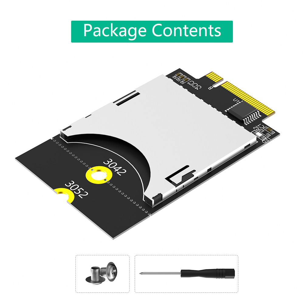 NGFF M.2 Key-B Interface to SD Card Holder Converter Adapter Card (Support USB-Bus, Not SATA-Bus)