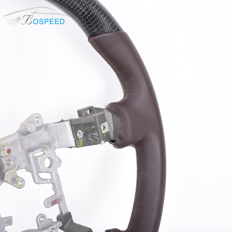 Smooth Leather Toyota Carbon Fiber Steering Wheel Matte 350mm