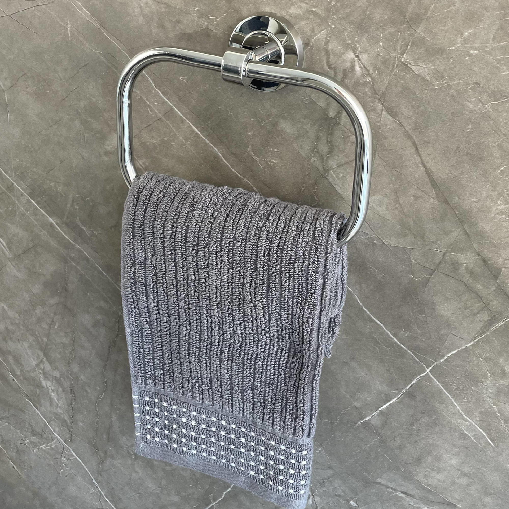 Modern Square Bathroom Towel Rings Sus 304 Stainless Steel Bathroom Hanger Wall Mount