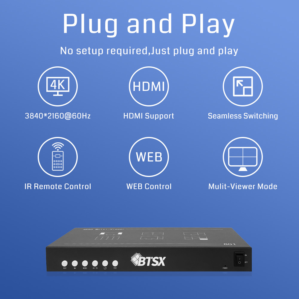 8-Input 4K60 HDMI Multi-Viewer – Ideal for Live Production