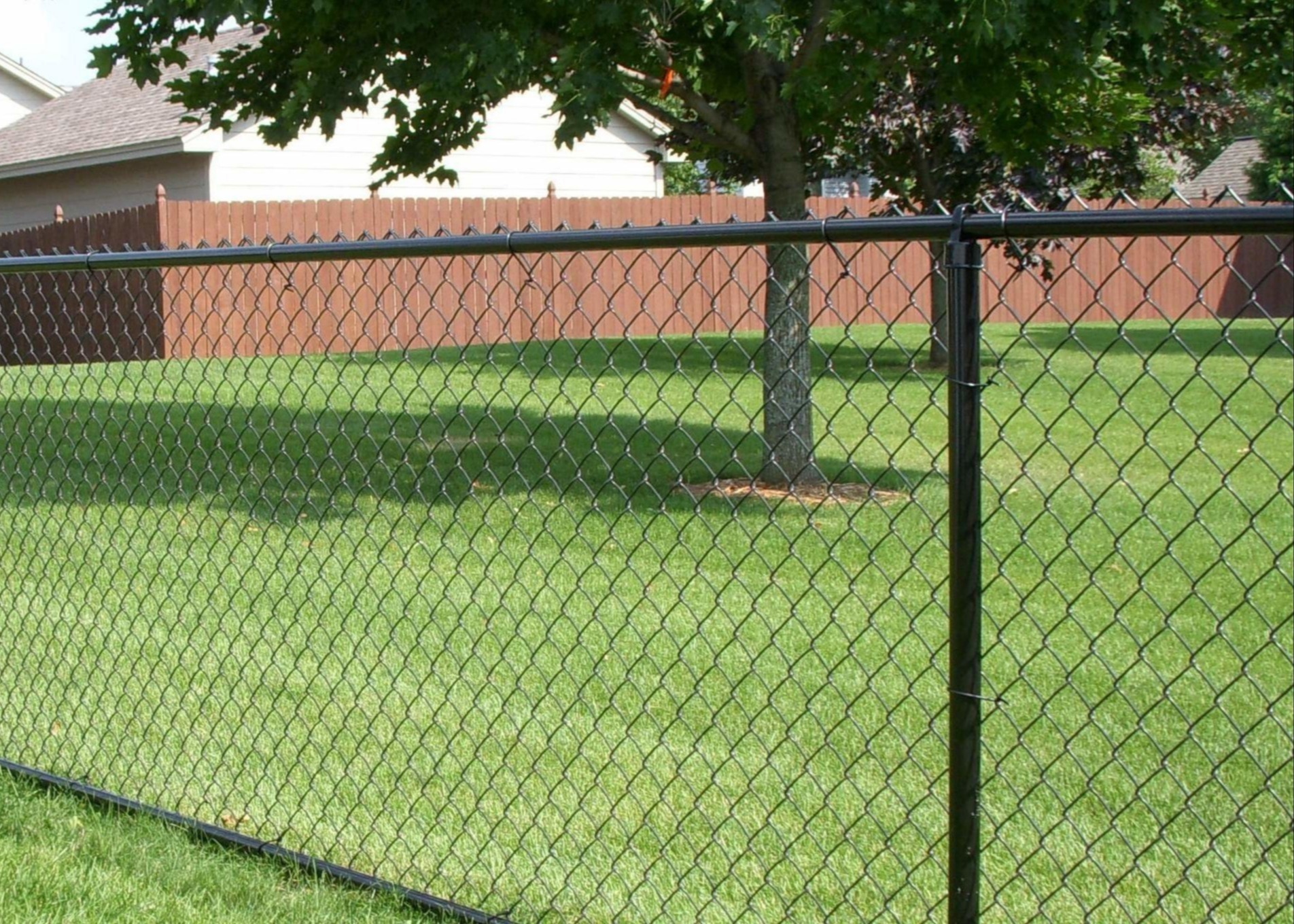 Black Pvc Coated 5 Foot Steel Chain Link Fencing Lightweight