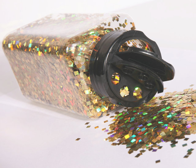 Home Decoration 1oz 2oz 3oz 5oz Glitter Plastic Shaker with Black Lid Sifter and Open Cap in Europe Regional Feature
