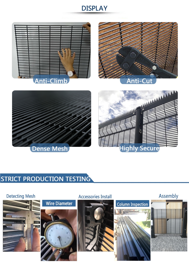 Anti Climb and Anti Cut 358 high security fence with Electric Alarm System Highway Fence Airport
