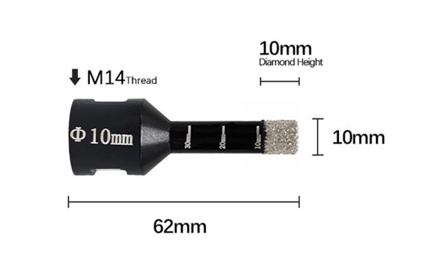 45mn Diamond Masonry Core Drill Bit 6mm 12mm 14mm For Power Drill