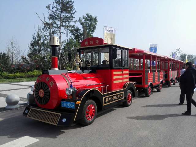 Diesel Power Tourist Trackless Train With 42 Seats , Multi Color Shopping Mall Trains