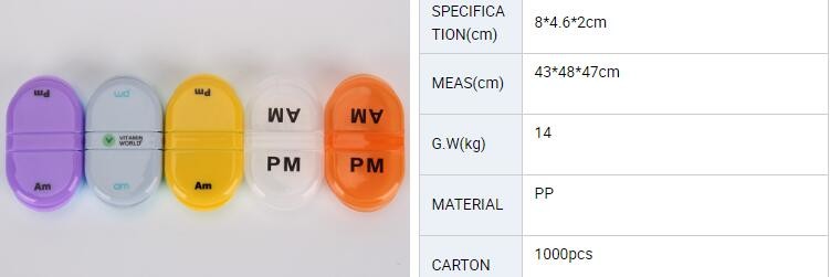 28 compartment column shape plastic pill storage box with pill crush box, Conventional eco-friendly 4 grids plastic trav
