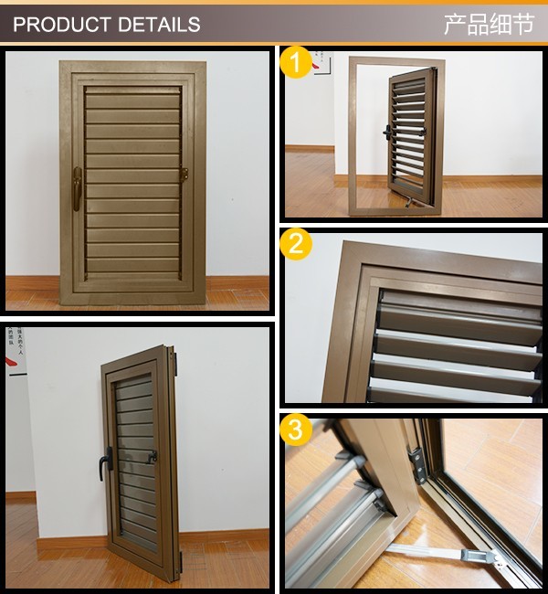 Powder Coated Aluminium Louver Window Customer Size Jalousie Windows Aluminum CE