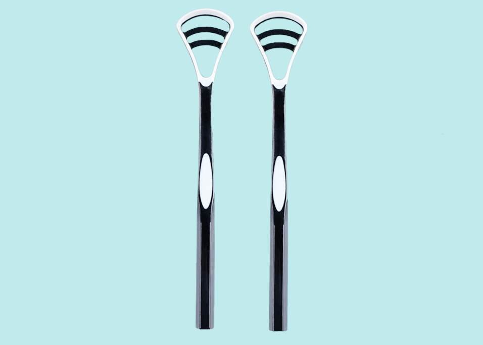 Silicone Plastic Tongue Cleaner Scraper For Oral Cleaning 18cm