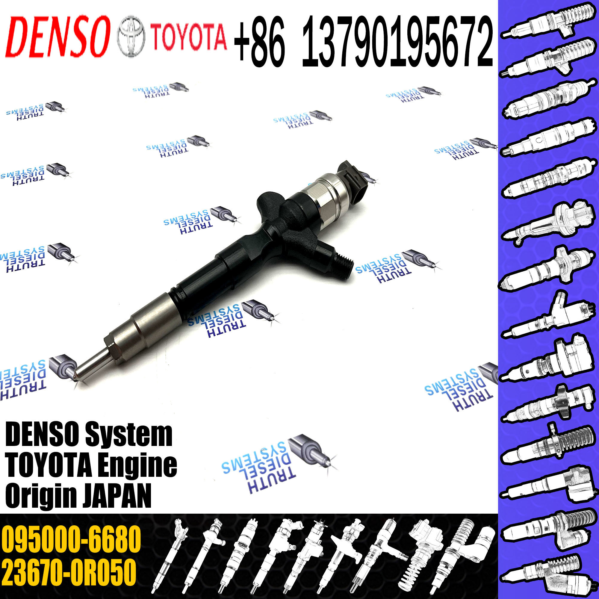 injector nozzle 23670-0R050 23670-09270 injector for Toyota 1AD-FTV 2AD-FTV common rail injector 095000-6680