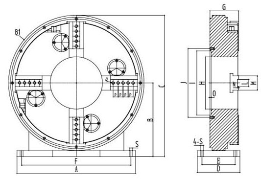 Manual Four Jaw Independent Chuck For Circular Square Rectangular Work Piece