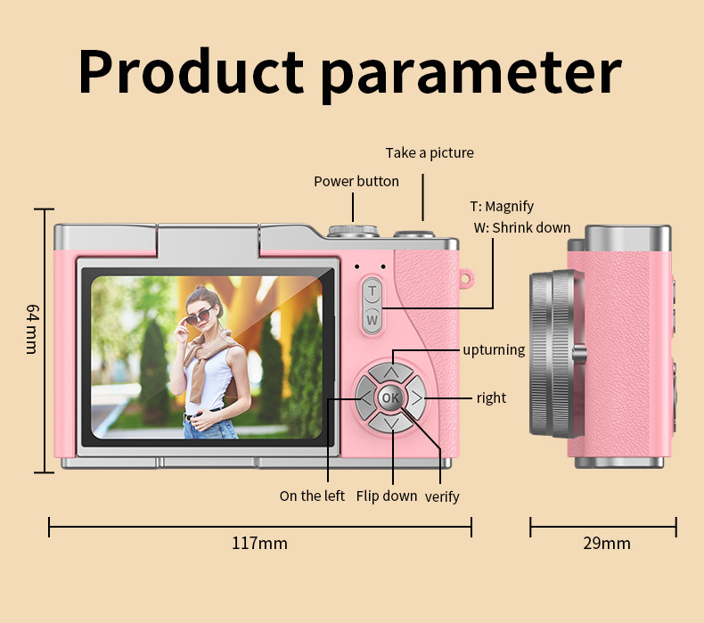 CCD Camera Upgrade Digital Video Camera 50MP Full HD 1080P Compact Camera For Students
