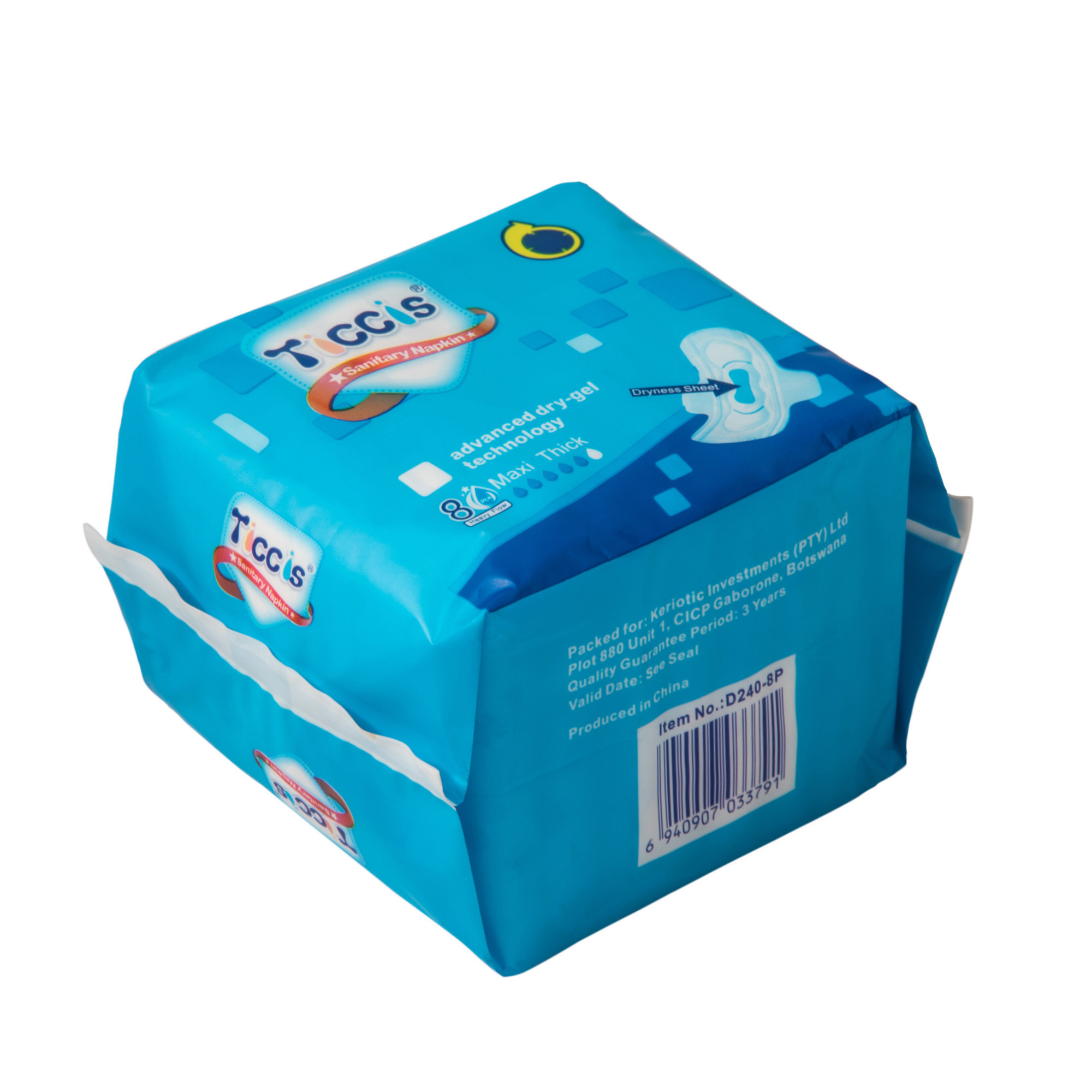 Daytime Women's Sanitary Towel Pads With Wings Absorbent Cotton Over Sheet