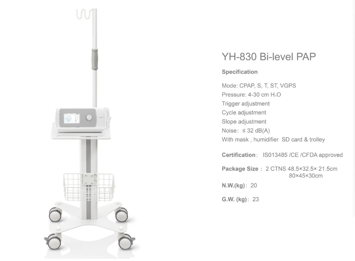 Ventilator breathing apparatus machine for hospital
