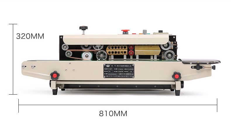 High Capacity Continuous Band Sealer Machine For Food Industry Plastic Film Bag