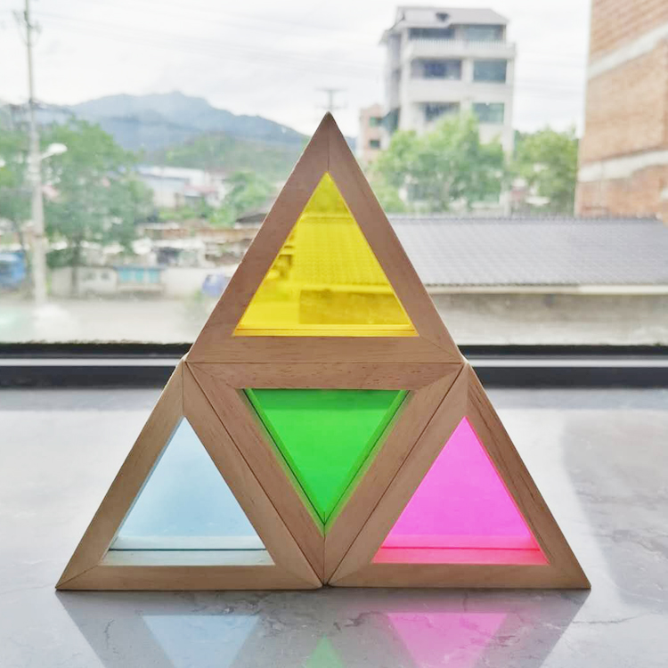 Kids 8.66in Wooden Rainbow Stacker Pastel Rainbow Stacking Toy