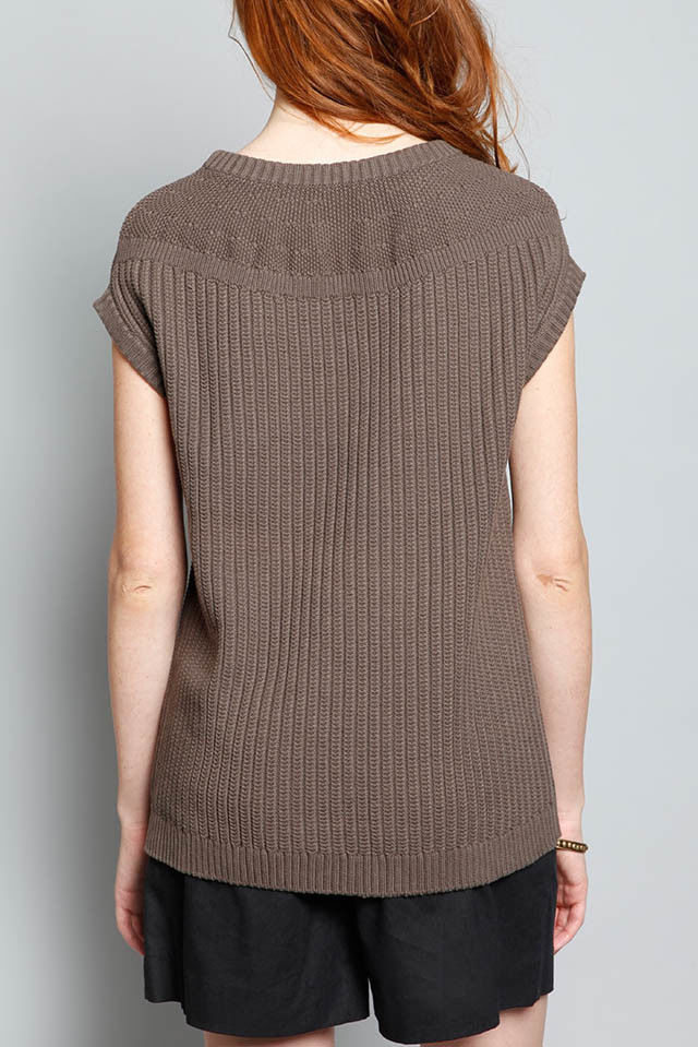 WOMEN'S 100% COTTON SLEEVELESS KNITTED SWEATER