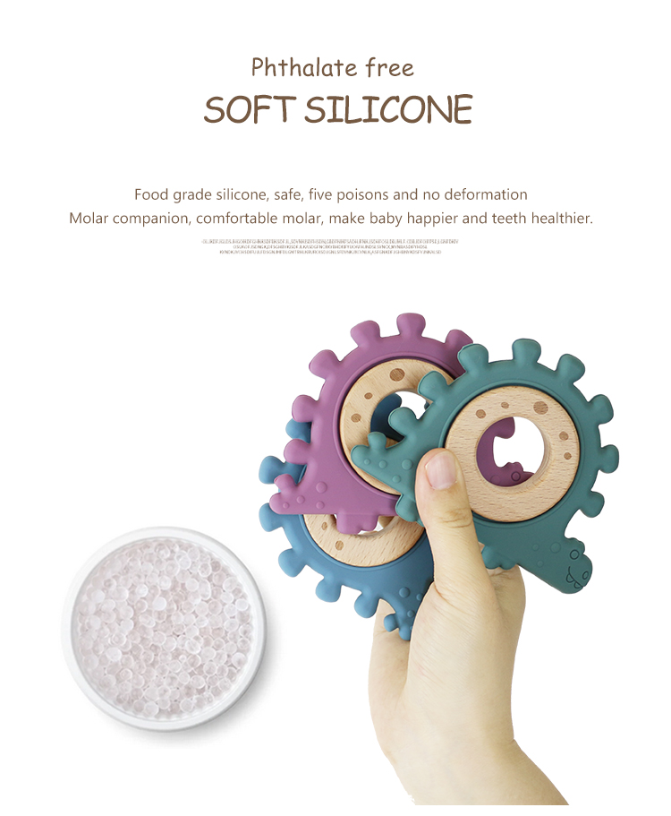 Multi Color Silicone Children Wooden Toys Wristband For Infant