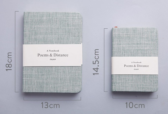 Cloth Linen Custom Journal Notebook Hard Cover With Blank Lined Paper 128 Sheets