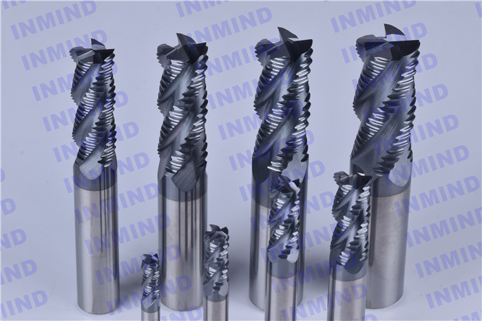 AlTiN NANO Coating HRC55 Roughing End Mills 4 Flute 6mm / 8mm Diameter