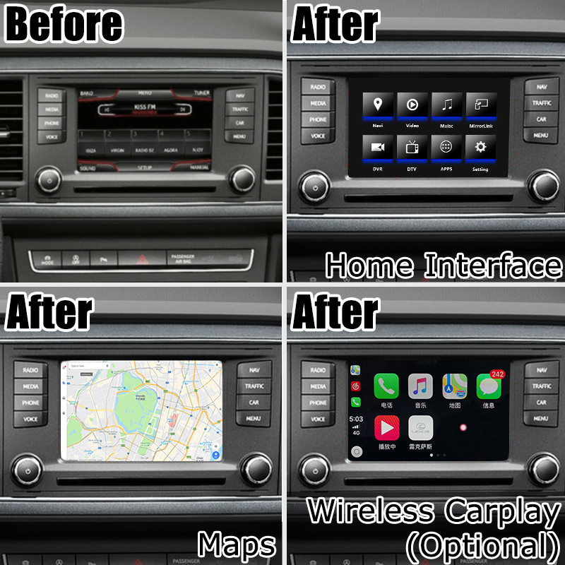 6.5 8 Inches Car Video Interface , Android Navigation Box For Seat Leon MQB MIB MIB2