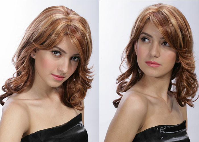 Wig Long Curly Hair Gradient Color Synthetic Ombre Wigs