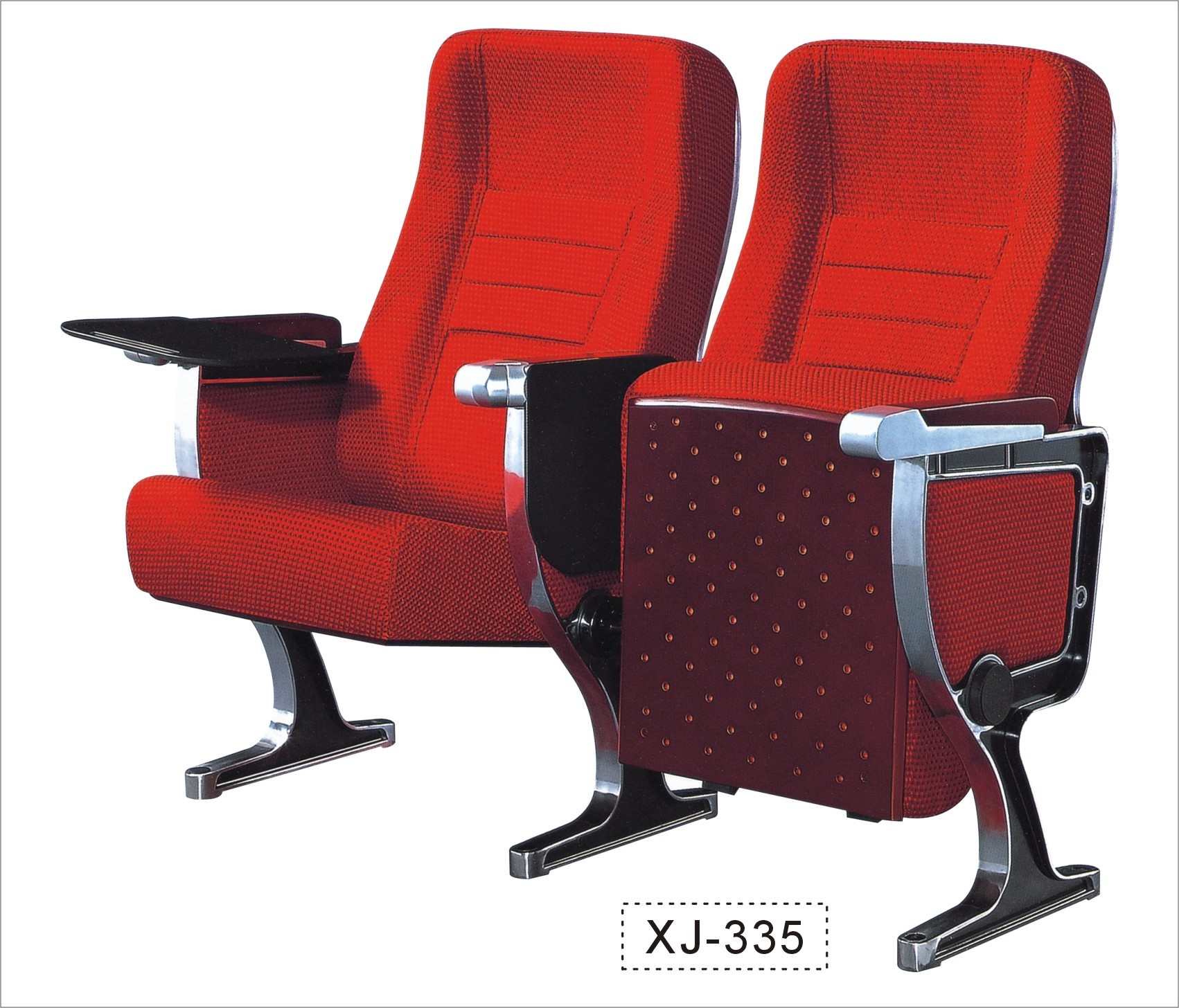 Soft Fabric Chairs For Church Halls With Paint Plate Back / Wooden Armrest