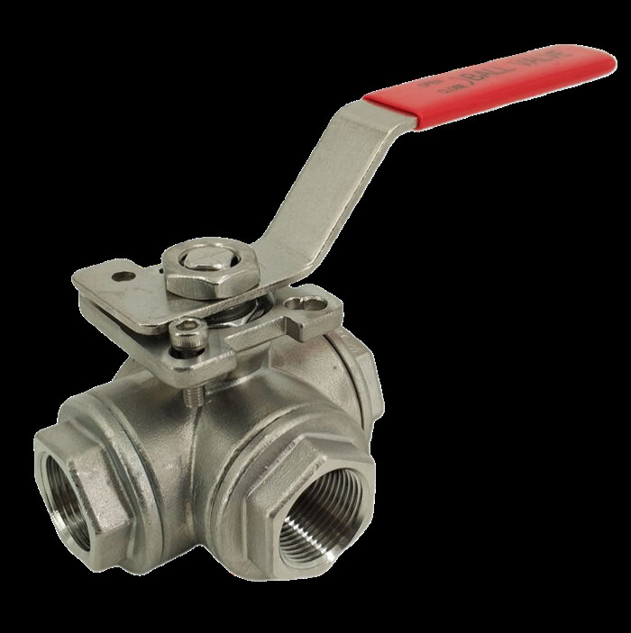 Three-Way Threaded Ball Valve - Ti Ball Valves Gr2 DN 15 Class 150-2500 With Flanges For Water Treatment