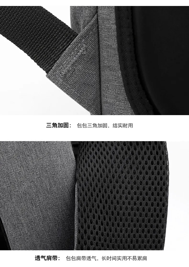 15.6'' 16" Travel USB Computer Custom Made Waterproof Washable Men Backpack With USB Charging Port
