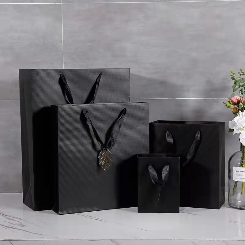 custom printed Square Bottom Paper Bag Reusable for shopping