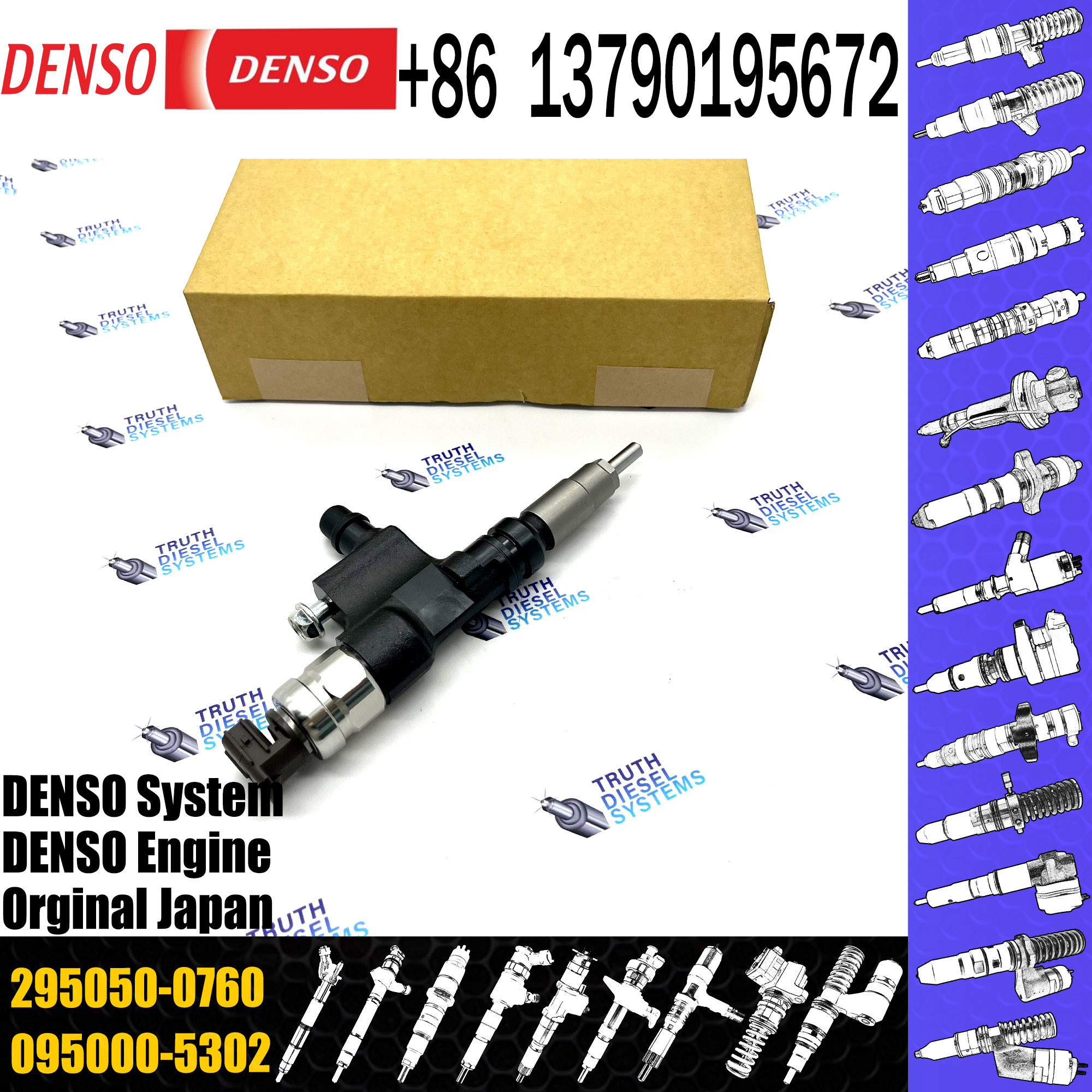 Common Rail Fuel Injector 295050-0760 For HINO N04C EURO4 Dutro 300 Series 23670-E0380 Excavator