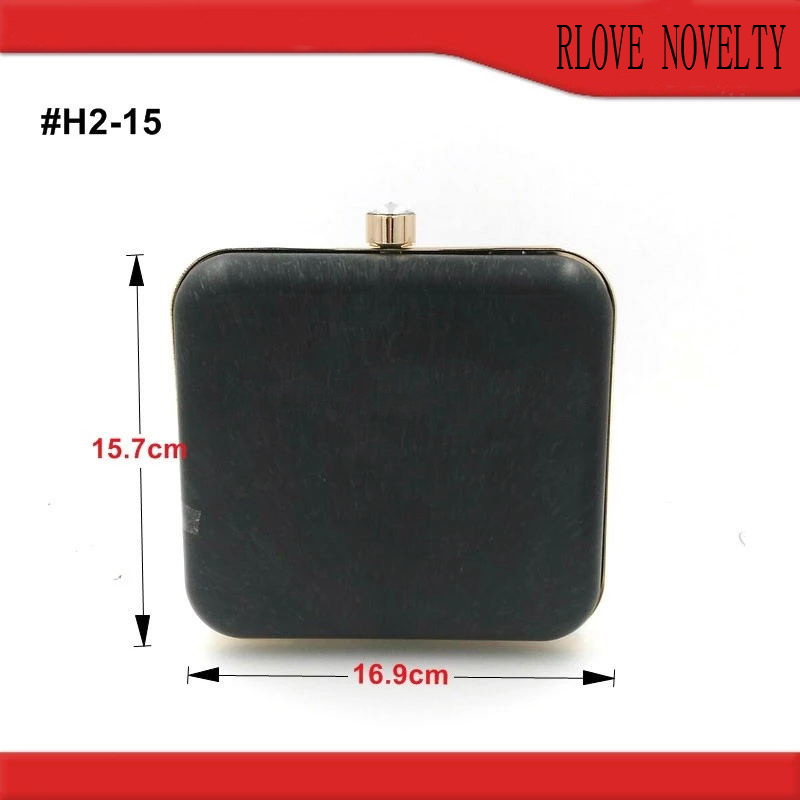 15.7*16.9 CM new design gold bag clutch metal purse frame with plastic shell