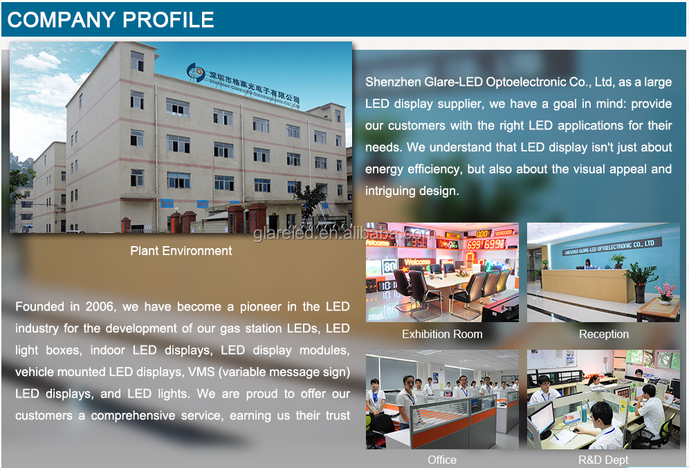 Outdoor LED Display Modbus to TCPIP Gas Station Board vms message board